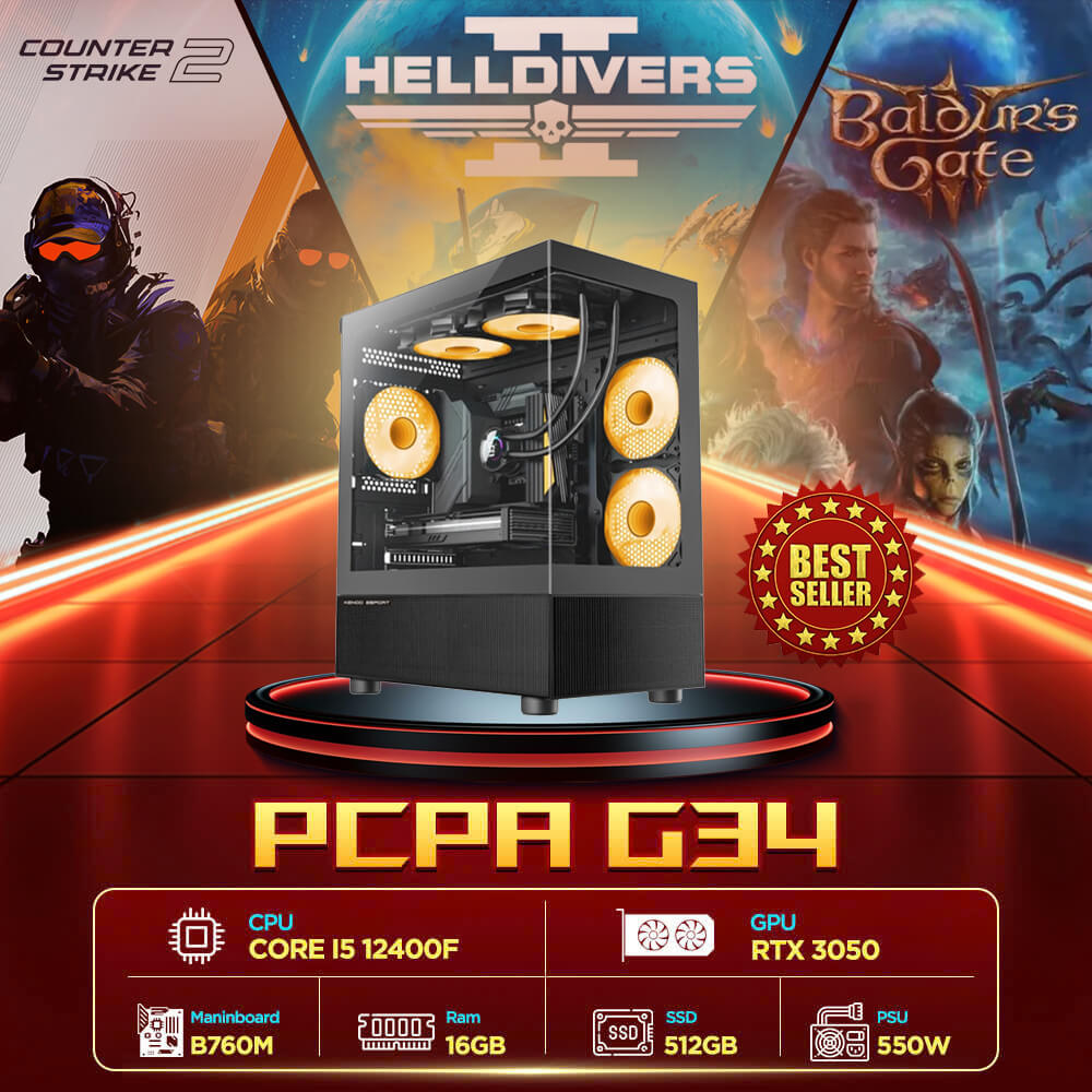Máy tính PCPA G34 (i5 12400F/ 16GB/ 512GB SSD/ RTX 3050 8Gb/550W)