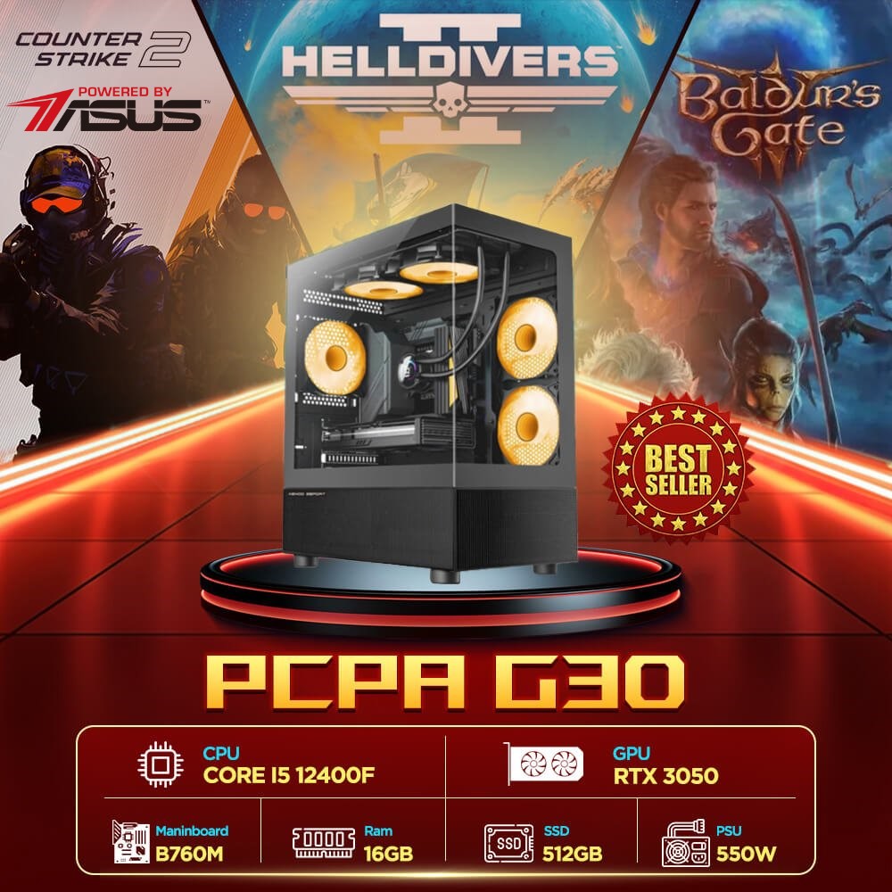 Máy tính PCPA G30 (i5 12400F/16GB/ 512GB SSD/RTX 3050/550W)