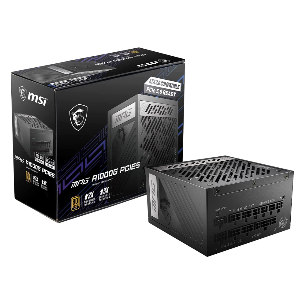 Nguồn máy tính MSI MPG A1000G PCIE5 (1000W/ 80 Plus Gold/ Full-Modular/ ATX/ Đen)