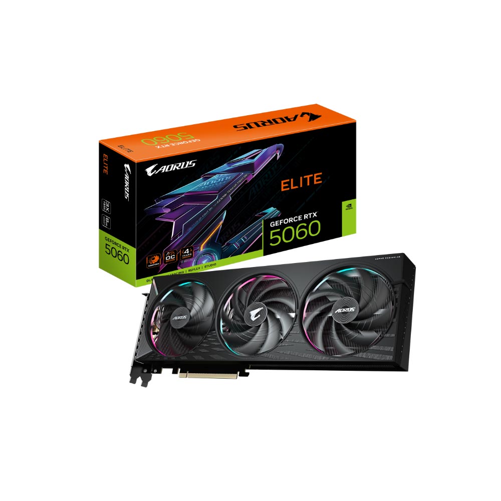 Card đồ họa Gigabyte AORUS GeForce RTX 5060 ELITE 8G GDDR7 (N5060AORUS E-8GD)