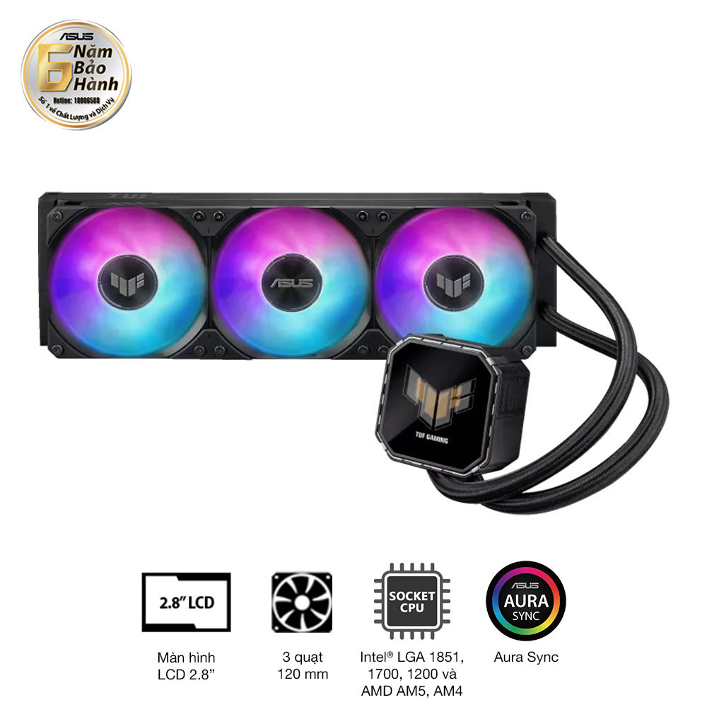Tản nhiệt nước AIO Asus TUF Gaming LC III 360 ARGB LCD White Edition