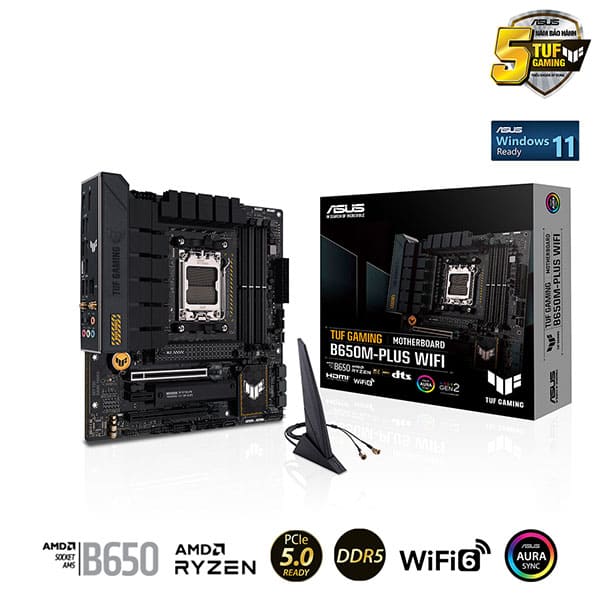 Mainboard Asus TUF Gaming B650M-PLUS WIFI (AMD B650/ Socket AM5/ M-ATX/ 4 khe ram/ DDR5)
