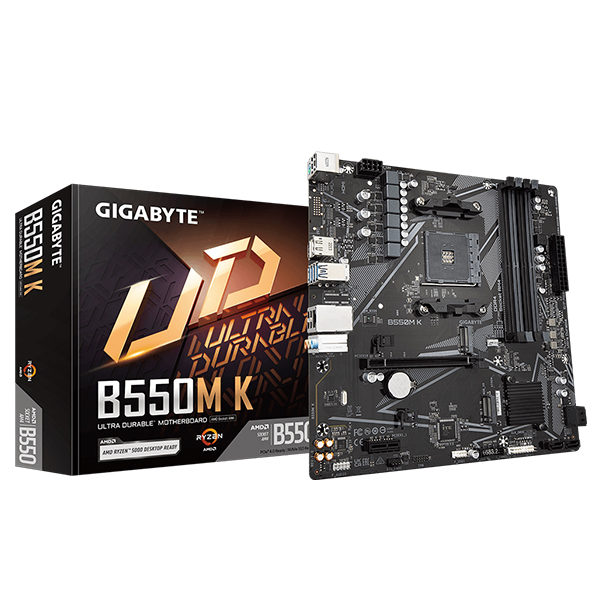Mainboard Gigabyte B550M K (AMD B550/ Socket AM4/ M-ATX/ 4 khe ram/ DDR4)
