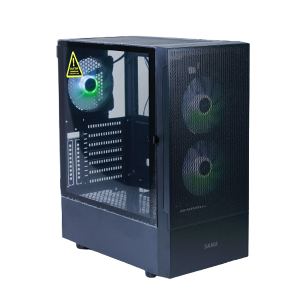 Vỏ máy tính Sama 3307 3 Fan RGB (Mid Tower/ ATX/ Đen)