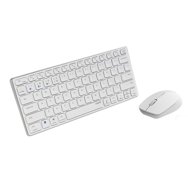 Bộ bàn phím chuột không dây Rapoo 9050M (Bluetooth/Wireless/ Pin sạc/ Trắng)