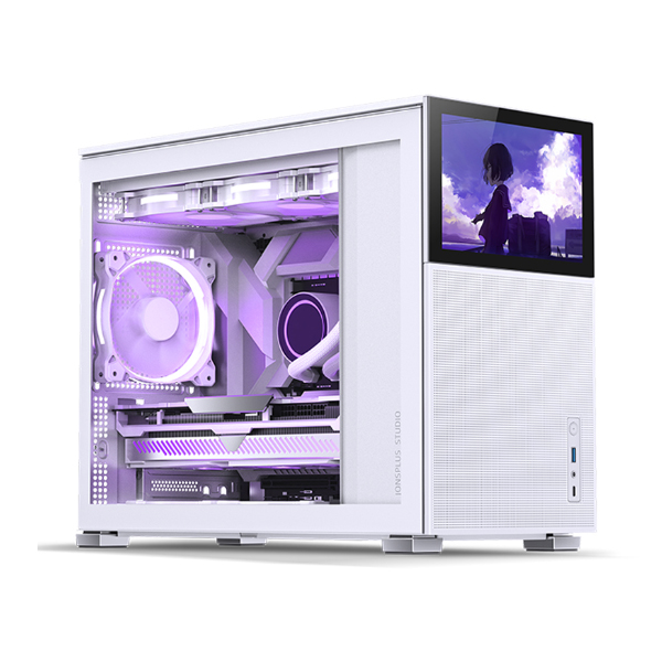 Vỏ máy tính JONSBO D31 MESH SC White (Mini Tower/ Trắng/màn hình phụ 8'')