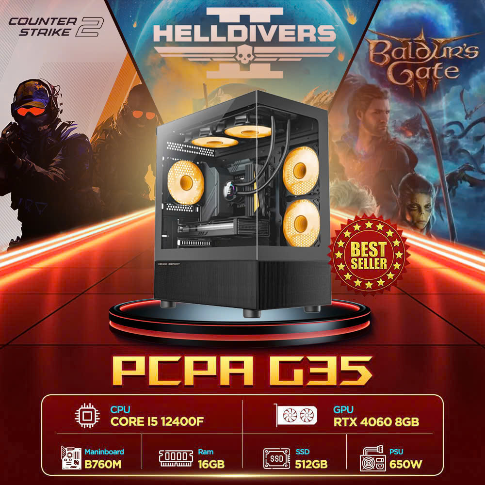 Máy tính PCPA G35 (i5 12400F/16GB/ 512GB SSD/ RTX 4060 8Gb/650W)