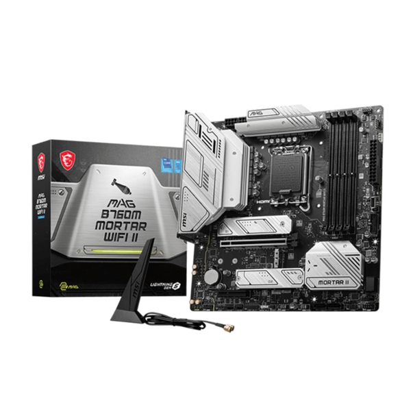 Mainboard MSI MAG B760M MORTAR WIFI II (Intel B760/ Socket 1700/ M-ATX/ 4 khe ram/ DDR5/ 2.5 Gigabit LAN)