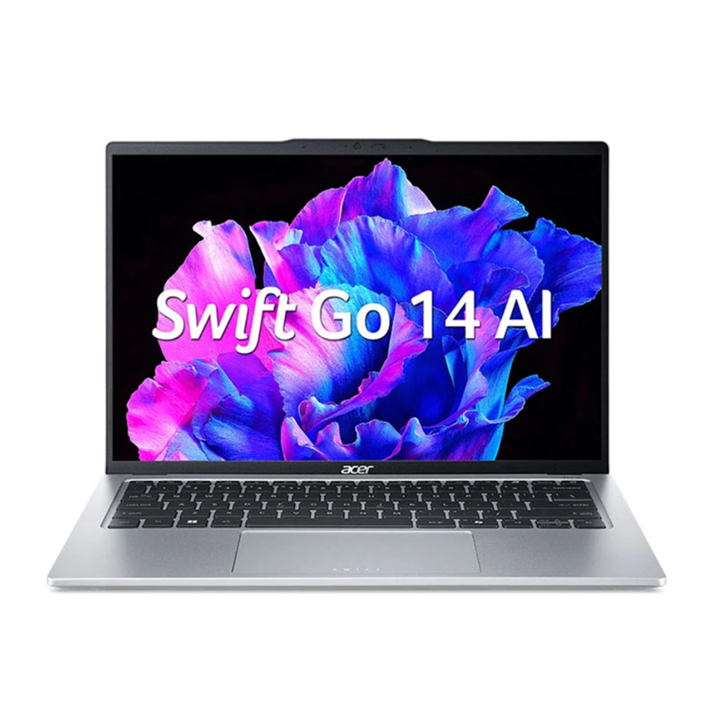 Laptop Acer Swift Go AI OLED SFG14 73 75YM (Ultra 7 155H/ 16GB/ 512GB SSD/ 14 inch 2.8K/ 120Hz/ Win11/ Silver/ Vỏ nhôm/ 2Y)