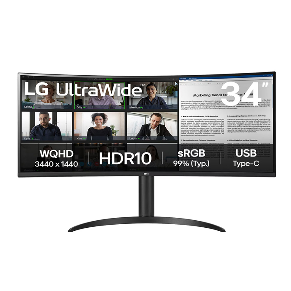 Màn hình cong LG UltraGear 34WR55QK-B (34Inch/ WQHD (3440x1440)/ 5ms/ 100HZ/ 240cd/m2/ VA)