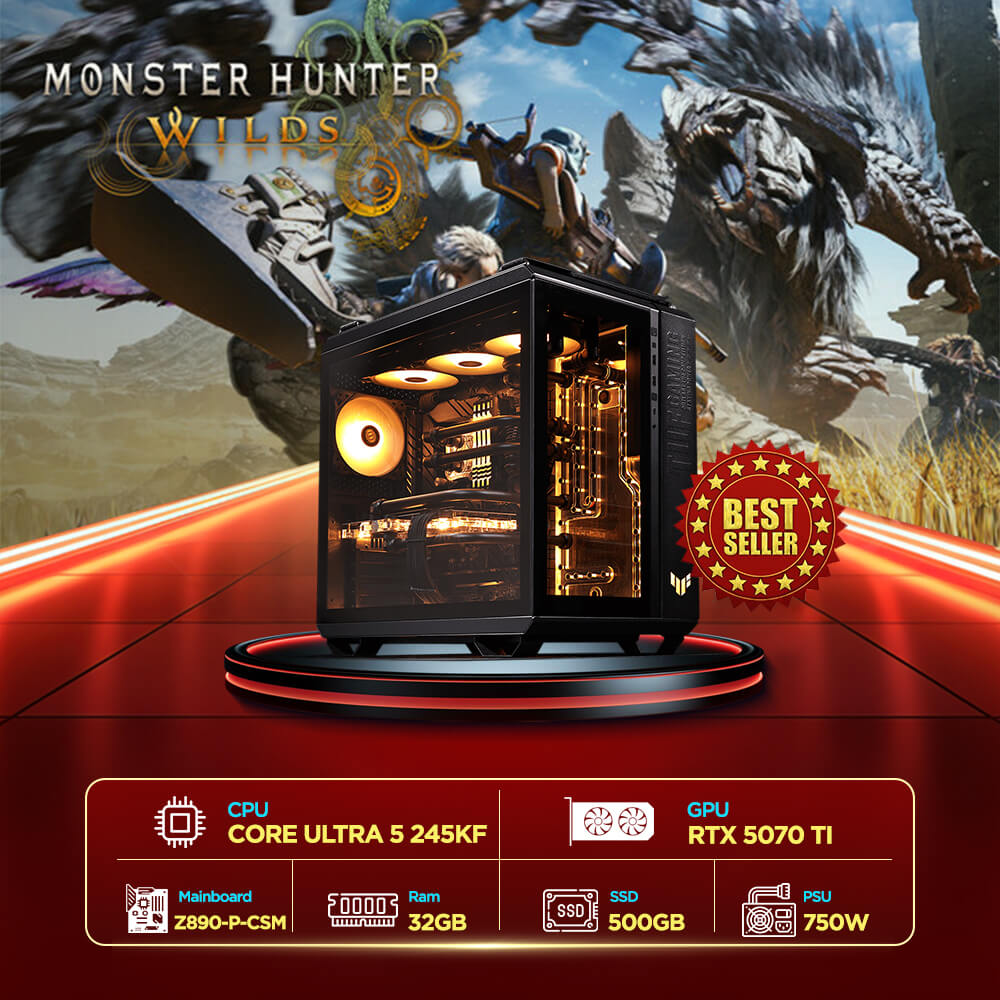 Máy tính PCPA x Asus Monster Hunter Wilds-Core Ultra 5 245KF/32GB/RTX 5070 Ti