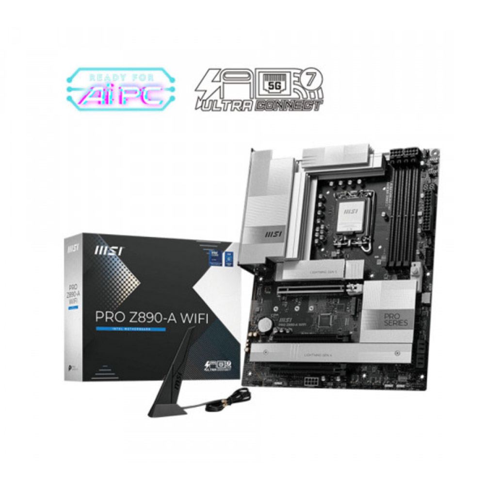 Mainboard MSI PRO Z890-A WIFI (Intel Z890/ Socket 1851/ ATX/ 4 khe ram/ DDR5/ 5Gbps LAN)