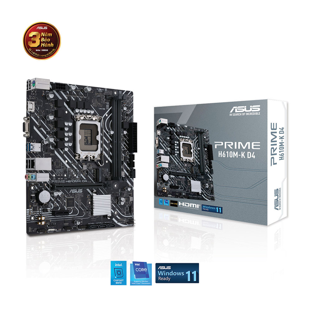 Mainboard Asus DA H610M-K (Intel H610/ Socket 1700/ M-ATX/ 2 khe ram)