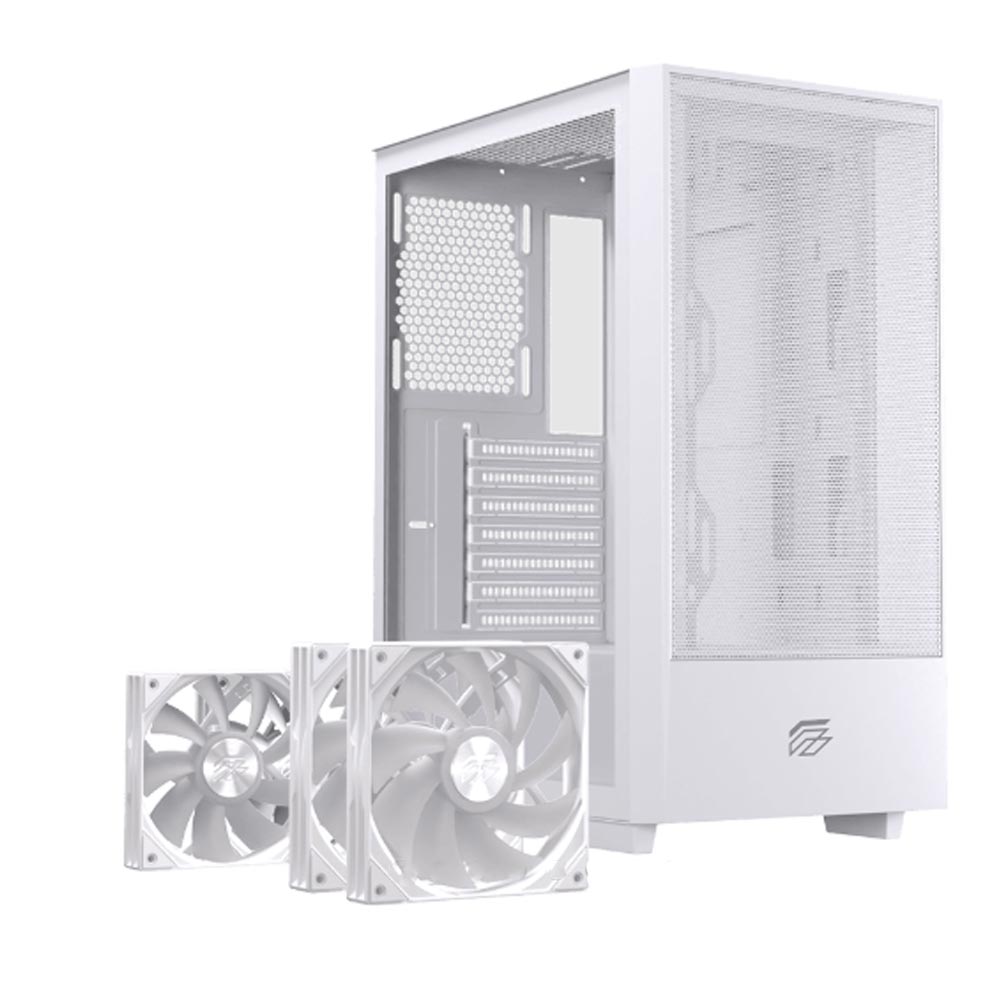 Vỏ máy tính EINAREX P100 RGB White (Mid Tower/ ATX/ Trắng)