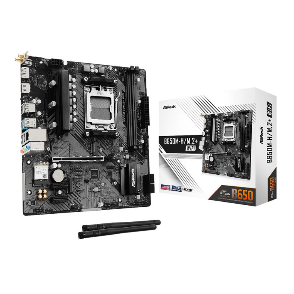 Mainboard Asrock B650M-H/M.2+ WiFi (AMD B650/ Socket AM5/ M-ATX/ 2 khe ram/ DDR5/ 2.5 Gigabit LAN)