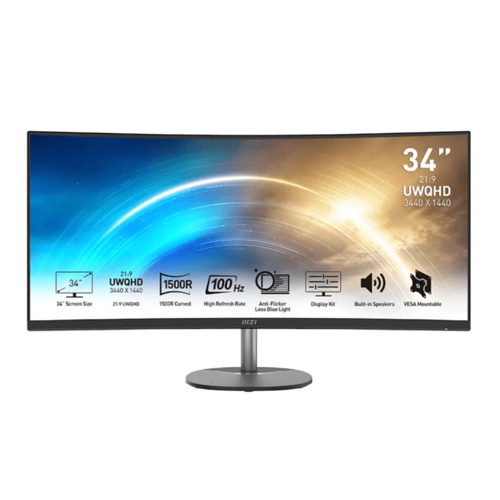 Màn hình cong MSI PRO MP341CQ (34Inch/ UWQHD (3440x1440)/ 1ms/ 100HZ/ 300cd/m2/ VA)