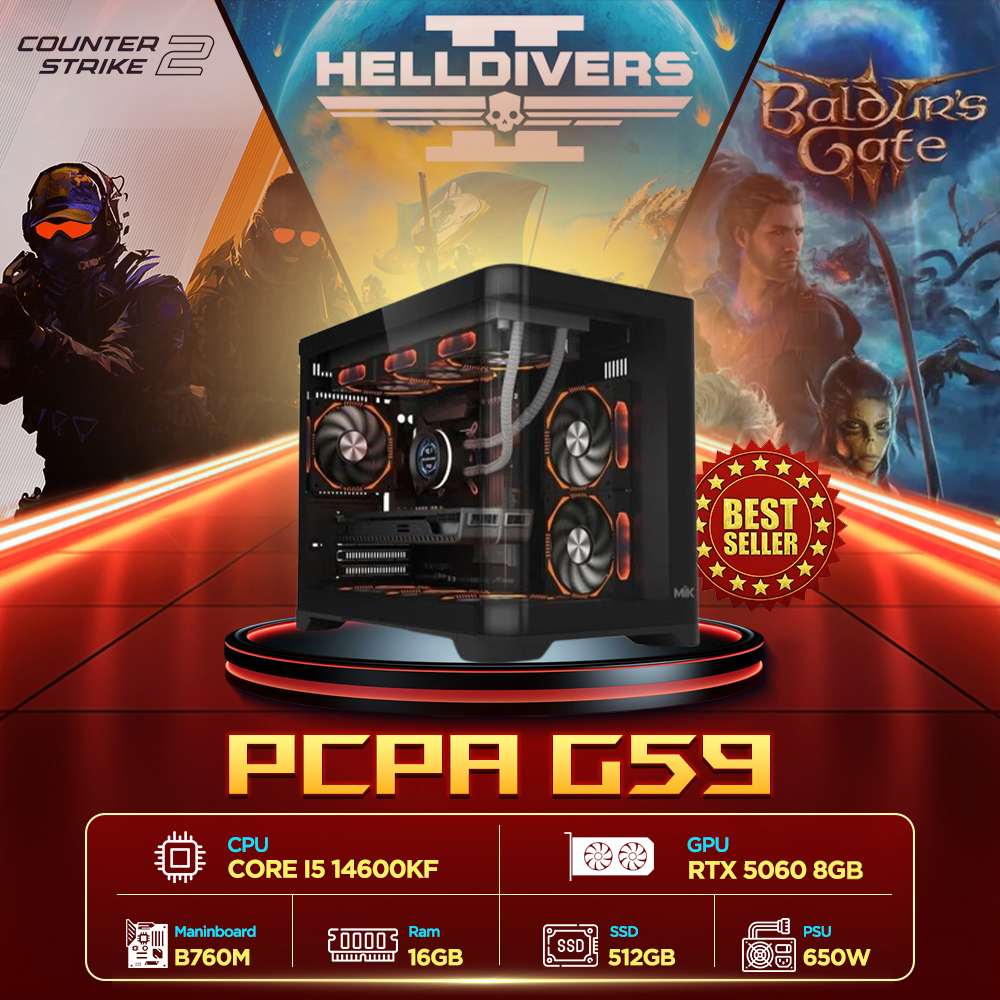 Máy tính PCPA G59 (i5 14600KF/ 16GB/ 512GB SSD/RTX 5060 8Gb /650W)