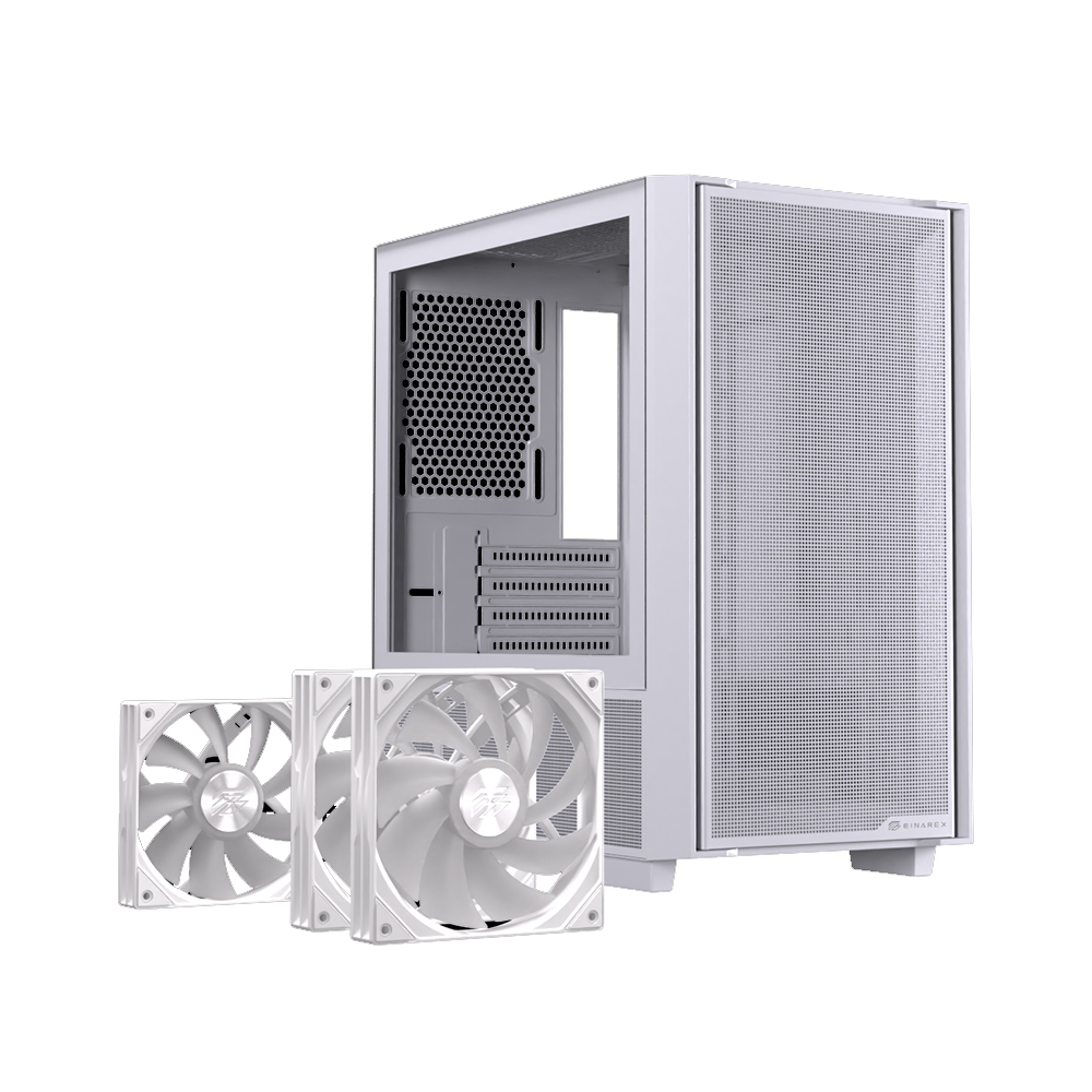 Vỏ máy tính EINAREX PM150 RGB White (Mid Tower/ M-ATX/ Trắng)