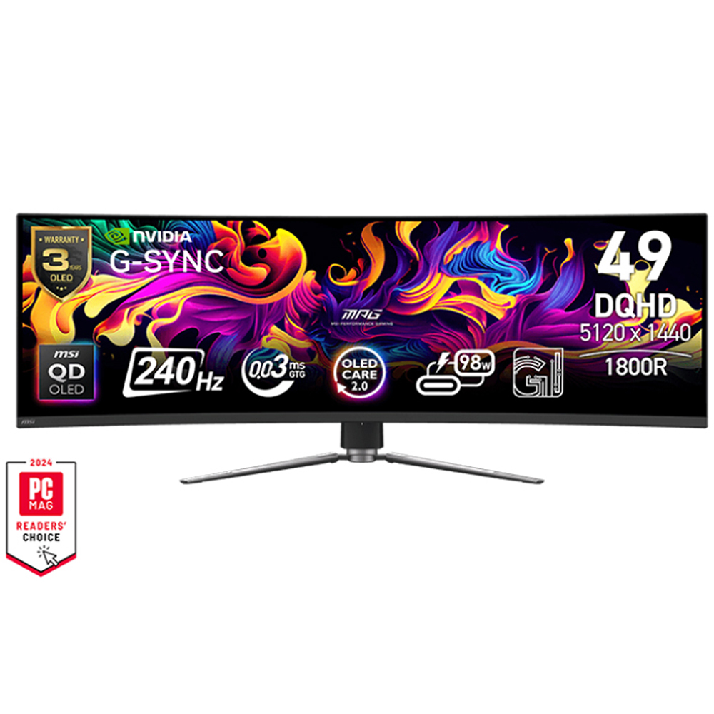 Màn hình cong gaming MSI MPG 491CQPX QD-OLED (49Inch/ DQHD (5120x1440)/ 0.03ms/ 240Hz/ 250cd/m2/ OLED)