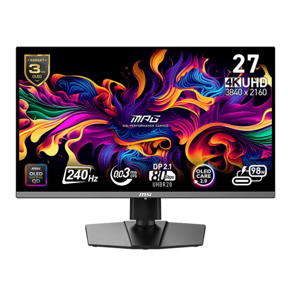 Màn hình gaming MSI MPG272URX QD-OLED (27Inch/ 4K (3840 x 2160)/ 0.03ms/ 240Hz/ 250cd/m2/ OLED)