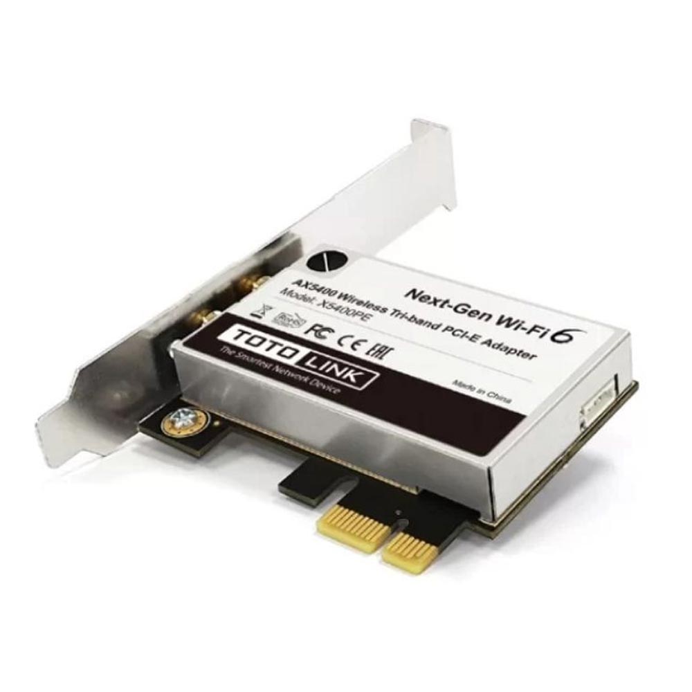Cạc mạng không dây Totolink PCI-E X5400PE (Chuẩn AX/ 5400Mbps/ Ăng-ten ngầm/ Bluetooth)